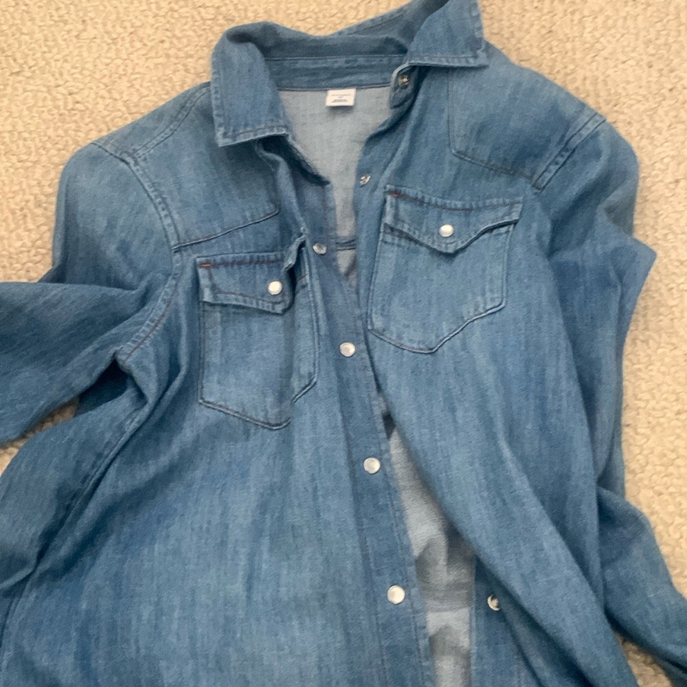 Denim button down shirt from old navy, women size XS